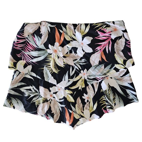 Kona Sol Blue Tropical Print Tankini Top NEW - Picture 1 of 6